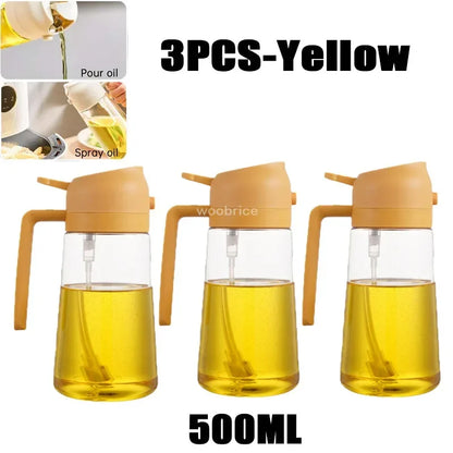 Olive Oil Mist Spray Bottle with Auto Lid for Precise Mess Free Cooking