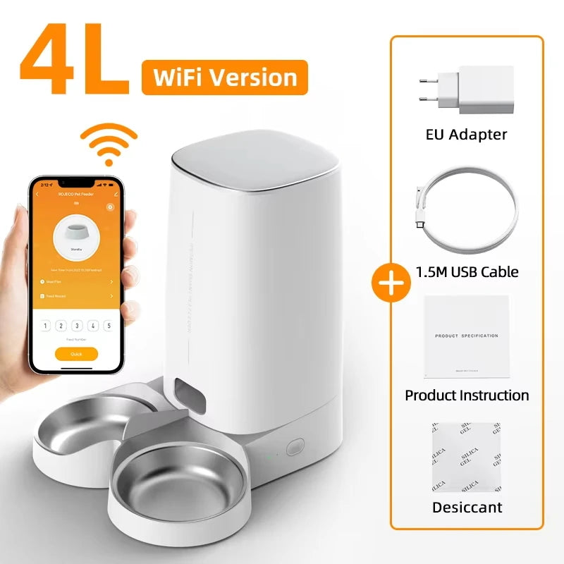 Smart WiFi Automatic Pet Feeder to Schedule and Control Your Pets Meals Remotely