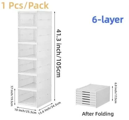 Stackable Clear Shoe Storage Boxes for Dustproof Space Saving Sneaker Organization