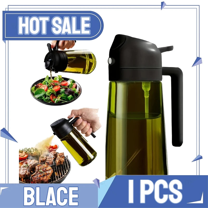 Olive Oil Mist Spray Bottle with Auto Lid for Precise Mess Free Cooking