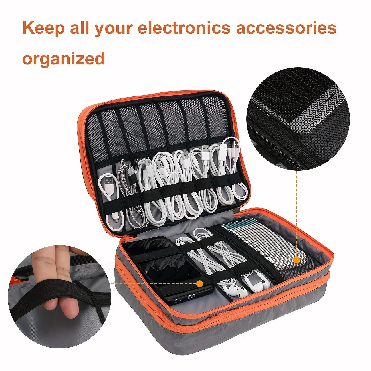 Multi Layer Travel Cable Organizer Bag to Keep Every Charger and Accessory Tangle Free