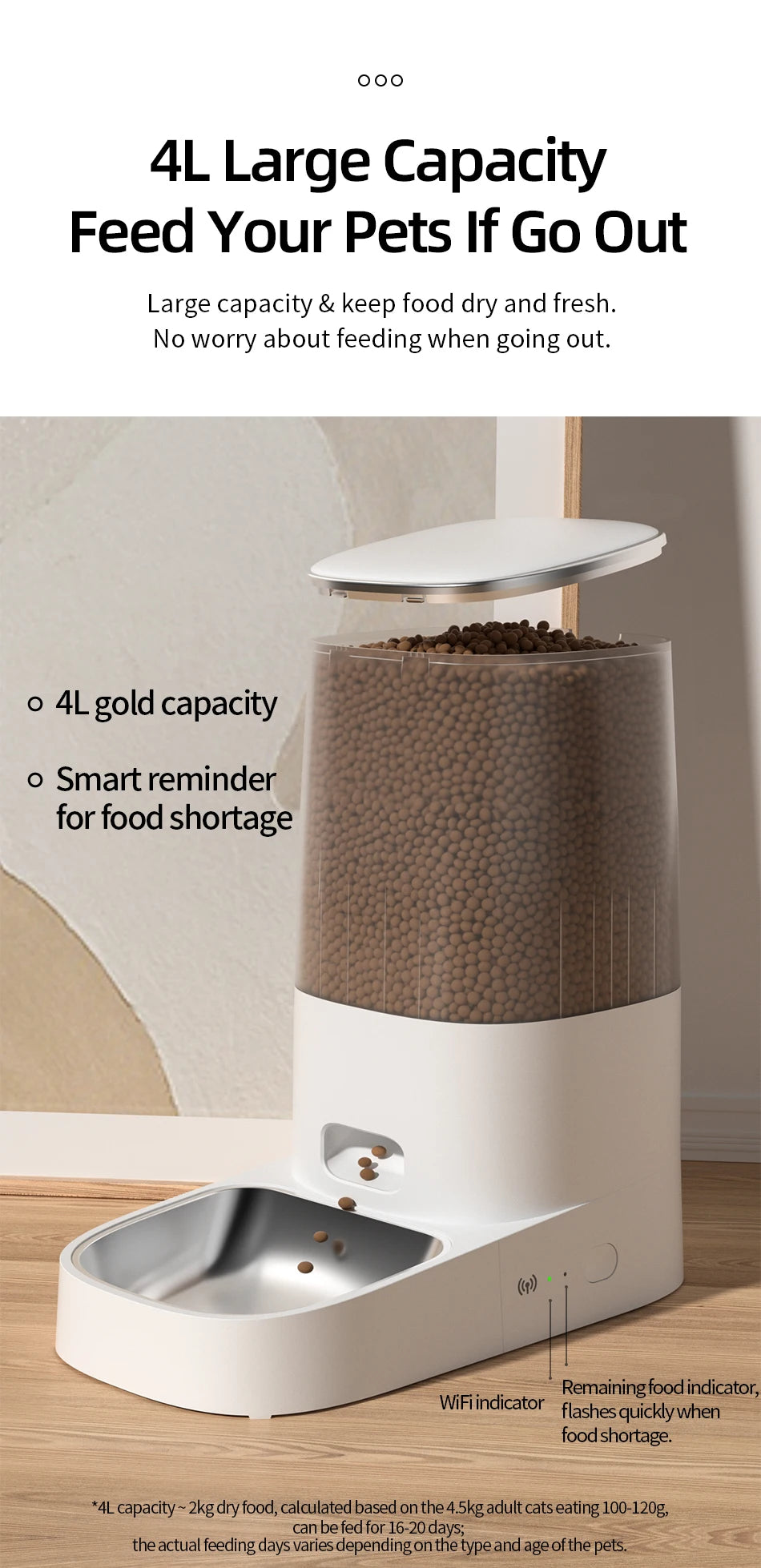 Smart WiFi Automatic Pet Feeder to Schedule and Control Your Pets Meals Remotely