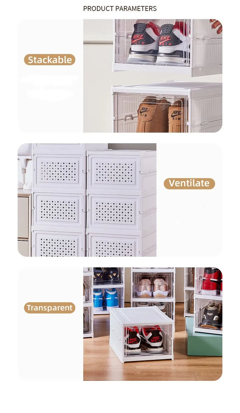 Stackable Clear Shoe Storage Boxes for Dustproof Space Saving Sneaker Organization