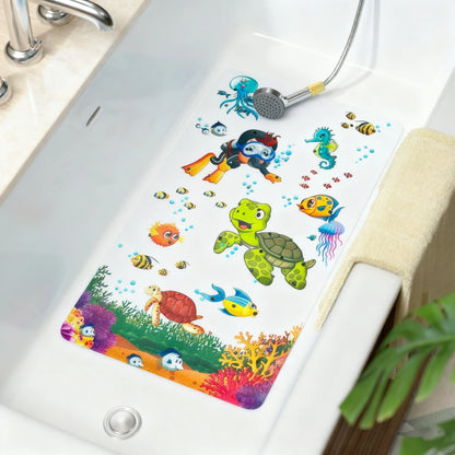 Nonslip Bathtub Mat with Suction Cups and Drain Holes for Safe Footing Every Shower