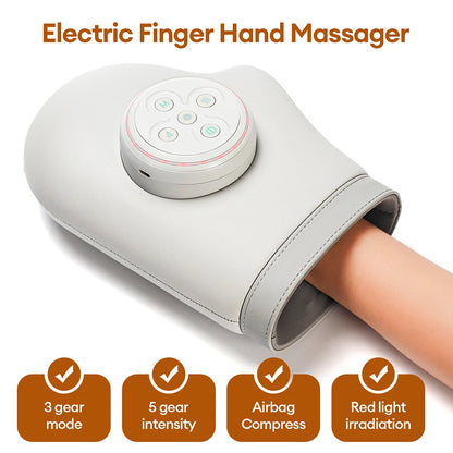 Electric Air Pressure Hand and Wrist Massager for Tension Relief with Acupoint Therapy