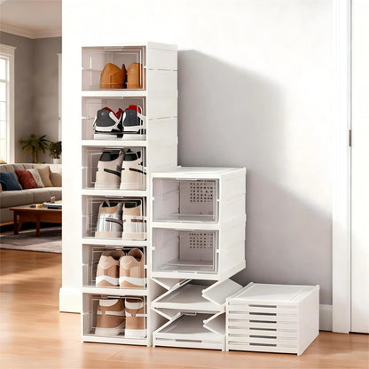 Stackable Clear Shoe Storage Boxes for Dustproof Space Saving Sneaker Organization