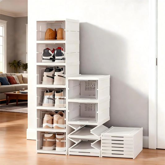 Stackable Clear Shoe Storage Boxes for Dustproof Space Saving Sneaker Organization
