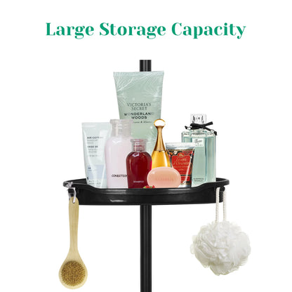 4 Tier Tension Pole Corner Shower Caddy for Maximum Bathroom Storage Without Drilling