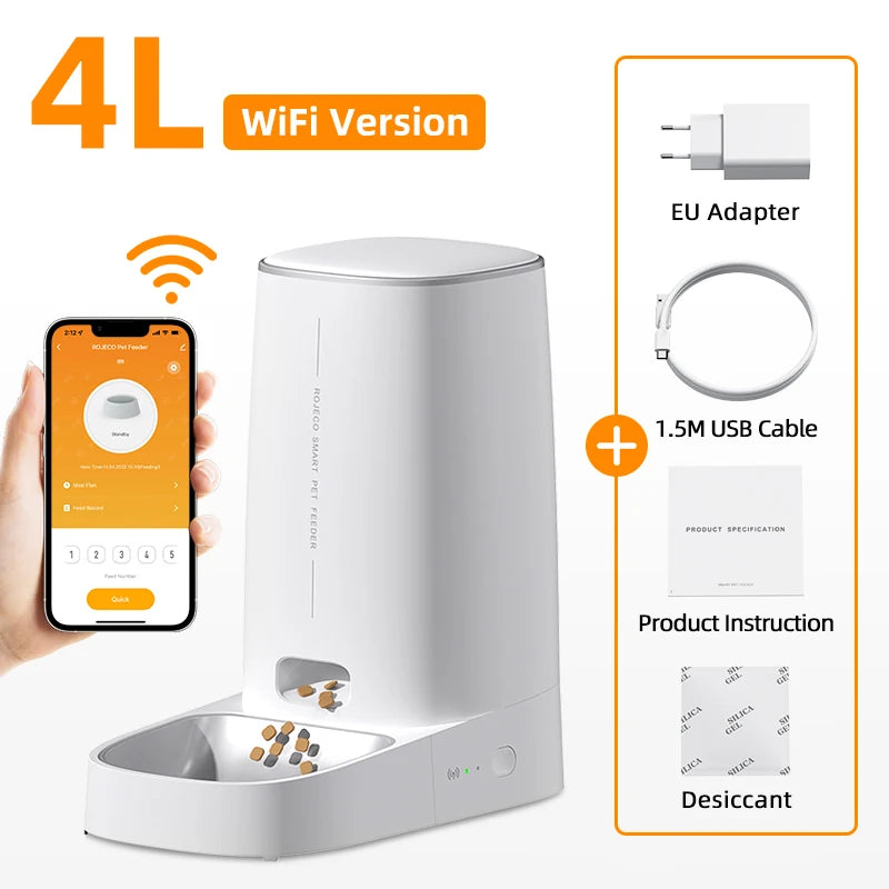 Smart WiFi Automatic Pet Feeder to Schedule and Control Your Pets Meals Remotely