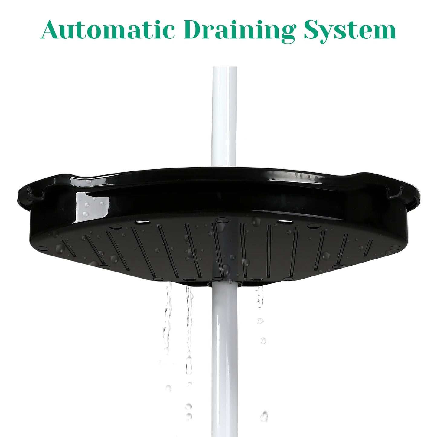 4 Tier Tension Pole Corner Shower Caddy for Maximum Bathroom Storage Without Drilling