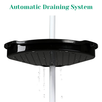 4 Tier Tension Pole Corner Shower Caddy for Maximum Bathroom Storage Without Drilling