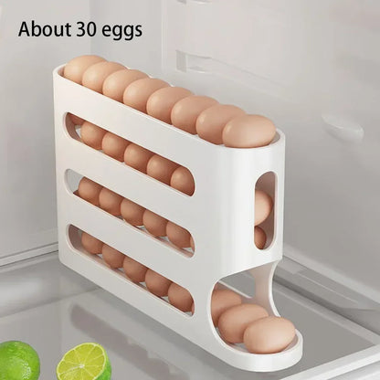 4 Layer Auto Rolling Egg Dispenser for Fresh Eggs First and Maximum Fridge Space