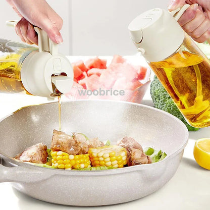 Olive Oil Mist Spray Bottle with Auto Lid for Precise Mess Free Cooking