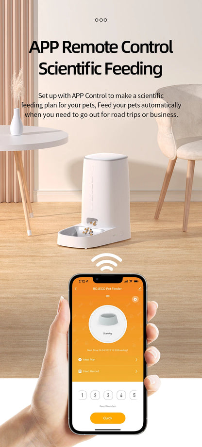 Smart WiFi Automatic Pet Feeder to Schedule and Control Your Pets Meals Remotely
