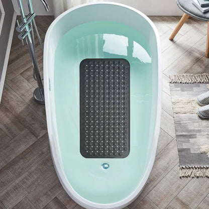 Nonslip Bathtub Mat with Suction Cups and Drain Holes for Safe Footing Every Shower