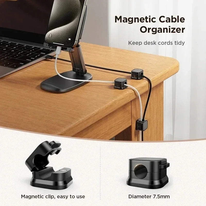 Magnetic Cable Organizer Clips to Keep Cords Tidy on Any Desk or Surface