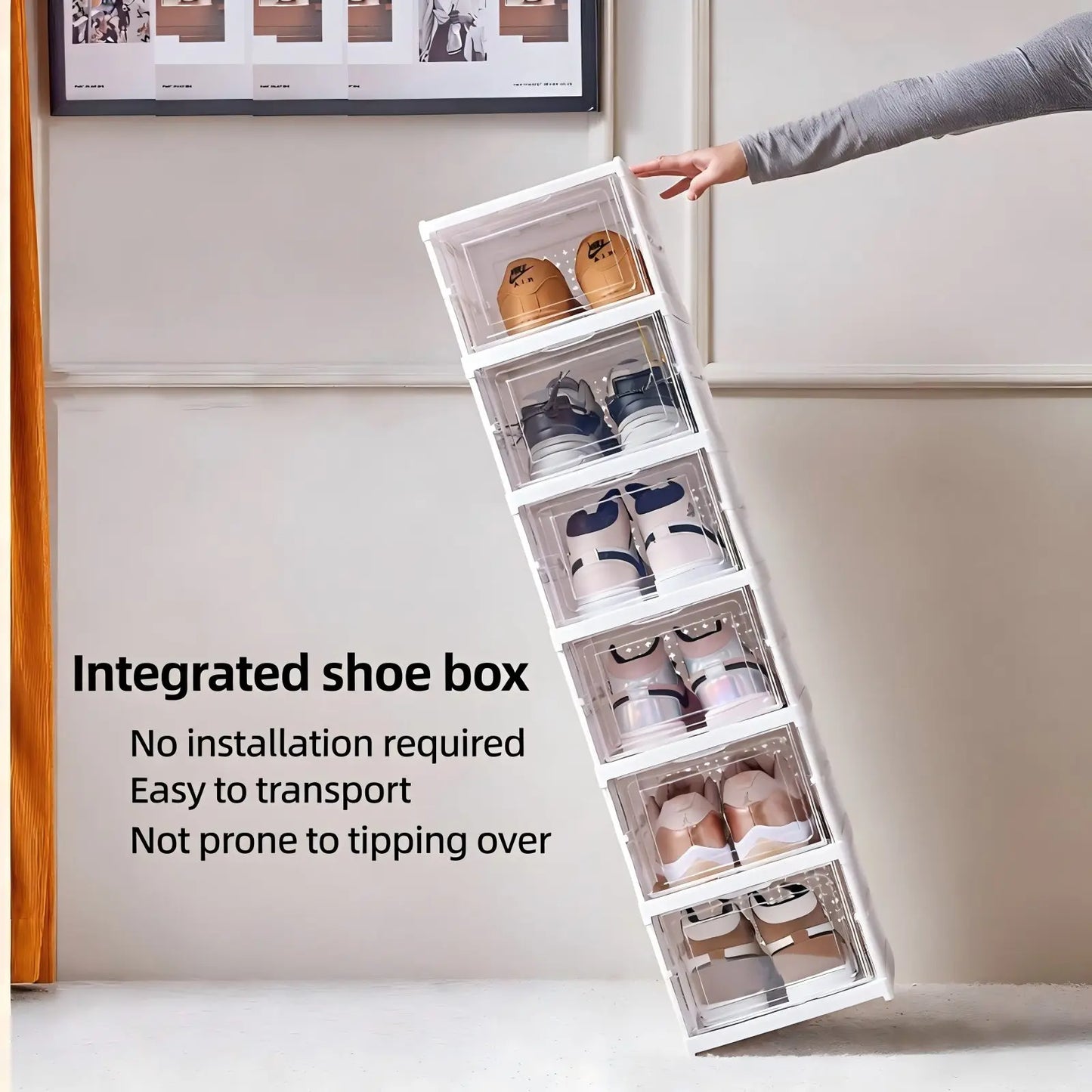 Stackable Clear Shoe Storage Boxes for Dustproof Space Saving Sneaker Organization