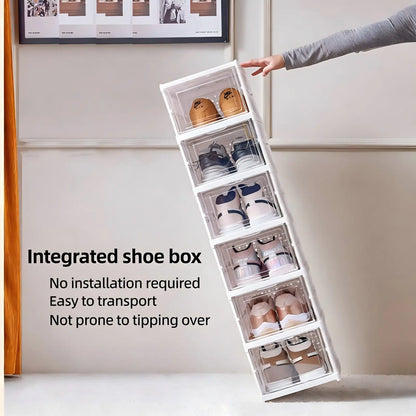 Stackable Clear Shoe Storage Boxes for Dustproof Space Saving Sneaker Organization