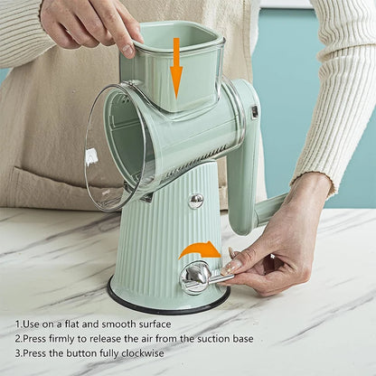 5 in 1 Rotary Cheese Grater and Mandoline Slicer for Faster Safer Kitchen Prep