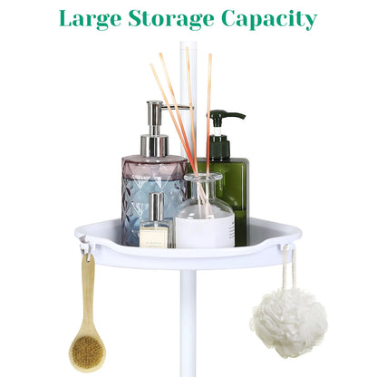 4 Tier Tension Pole Corner Shower Caddy for Maximum Bathroom Storage Without Drilling