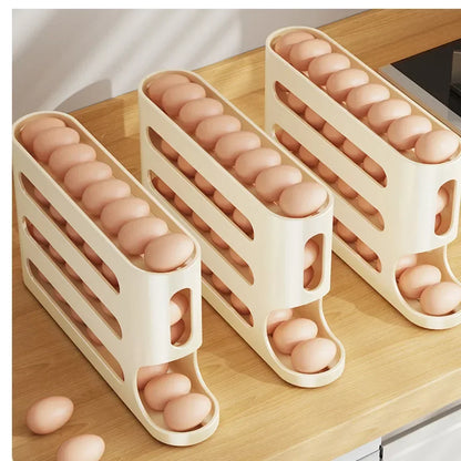 4 Layer Auto Rolling Egg Dispenser for Fresh Eggs First and Maximum Fridge Space
