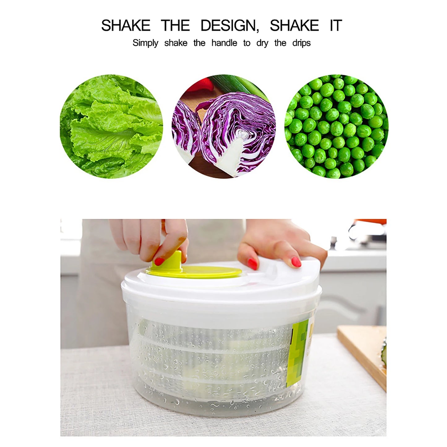 Salad Spinner and Drainer for Crisp Dry Greens Ready in Seconds
