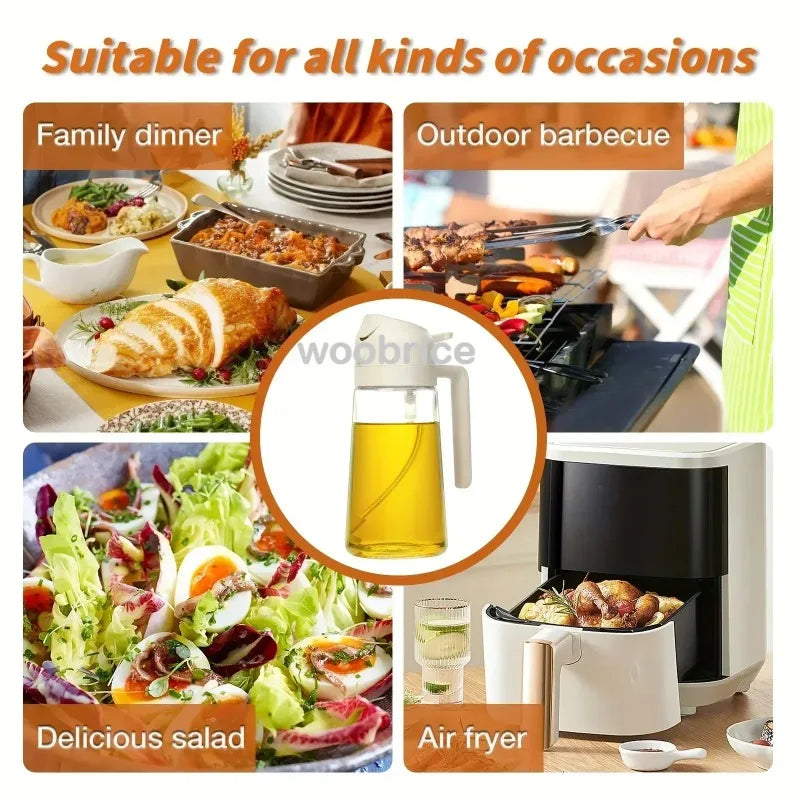 Olive Oil Mist Spray Bottle with Auto Lid for Precise Mess Free Cooking