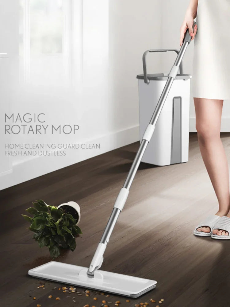 Self Wringing Mop and Bucket Set for Easy Floor Cleaning on Any Surface