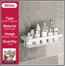 Rustproof Stainless Steel Suction Shower Rack for Bathroom Storage That Stays Put