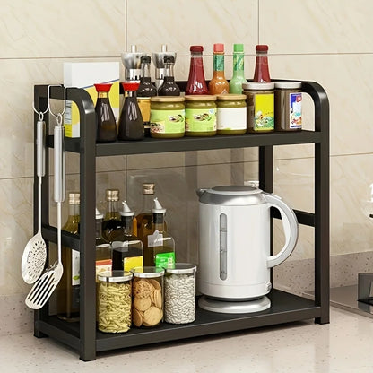 2 Tier Rustproof Metal Countertop Shelf for Stylish Space Saving Kitchen Organization