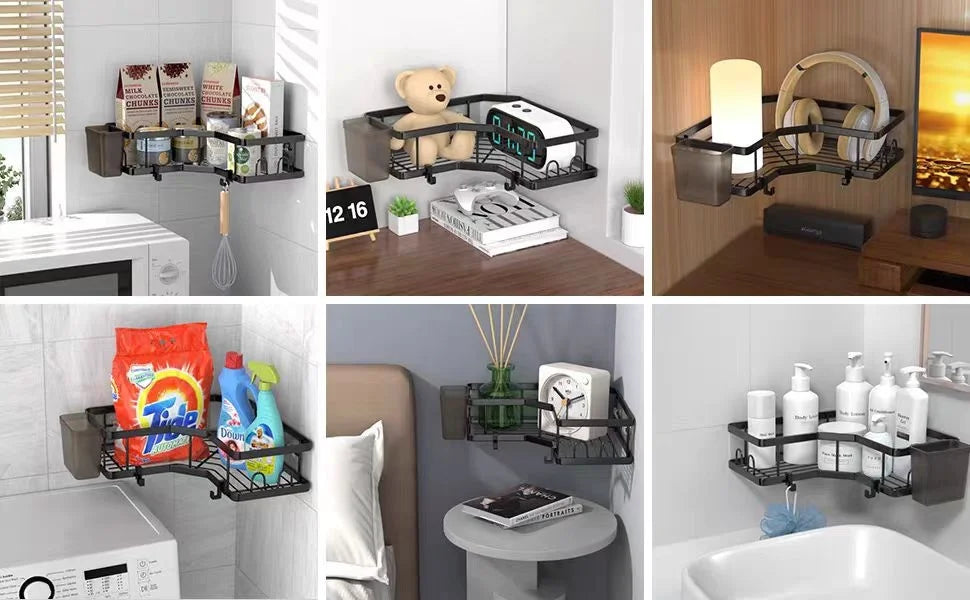 Stainless Steel Corner Shelf with Double Layer for Space Saving Storage in Any Room