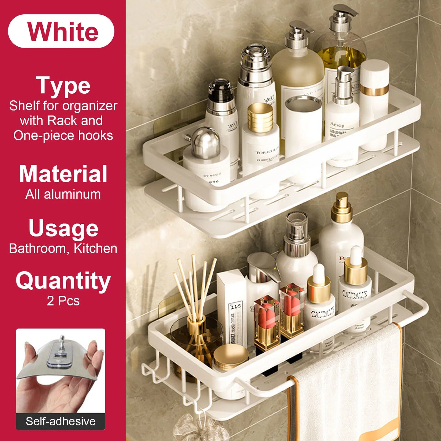 Rustproof Stainless Steel Suction Shower Rack for Bathroom Storage That Stays Put