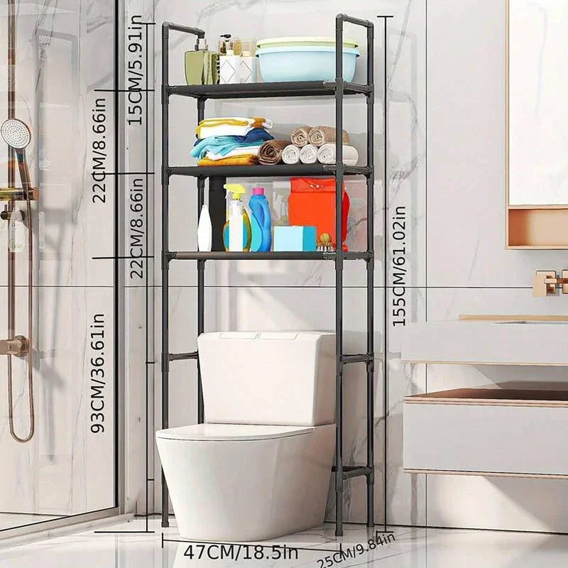 Over the Toilet Multi Tier Storage Rack to Maximize Bathroom Space Without Drilling