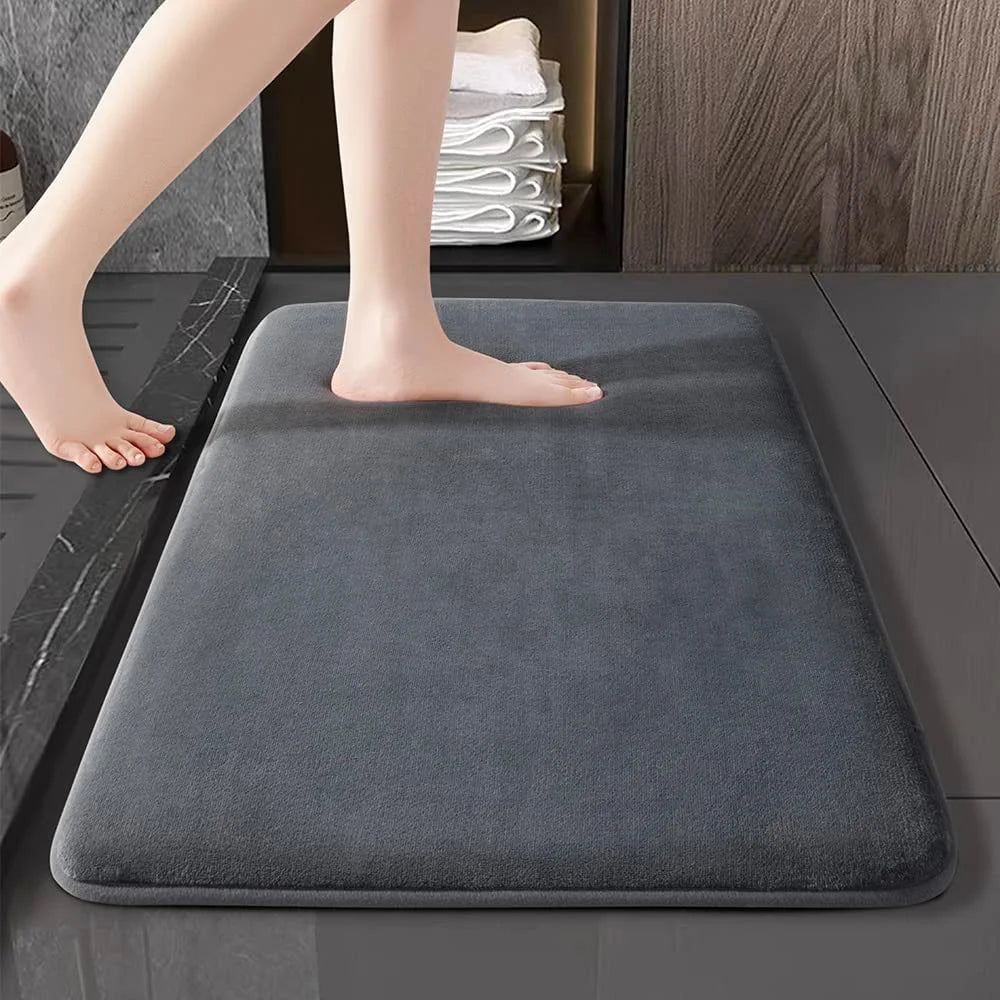 Coral Velvet Anti Slip Bath Mat for Ultra Absorbent Comfort in the Bathroom and Entryway