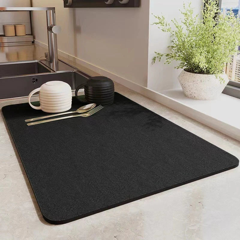 Super Absorbent Nonslip Dish Drying Mat to Keep Counters Dry and Spotless