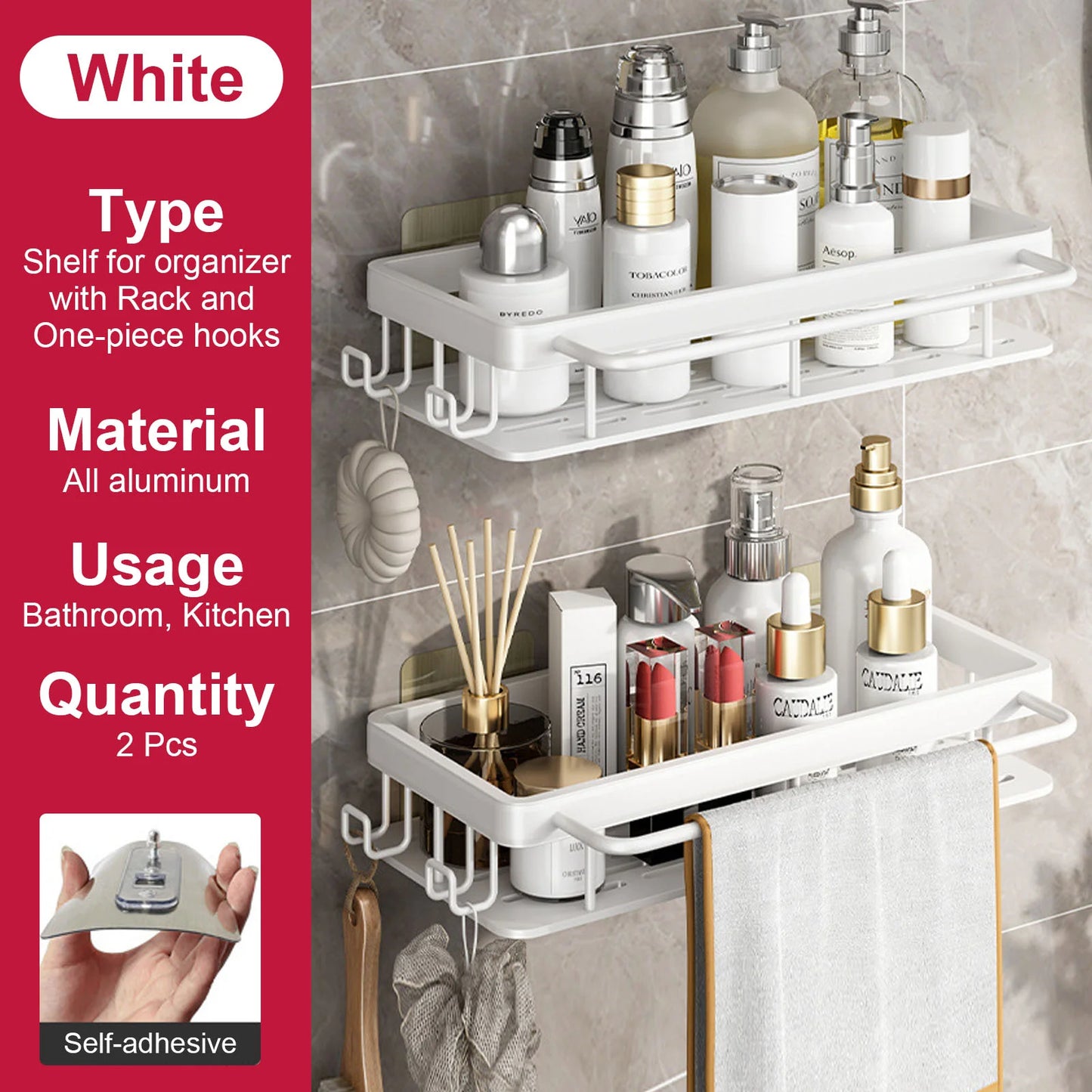 Rustproof Stainless Steel Suction Shower Rack for Bathroom Storage That Stays Put