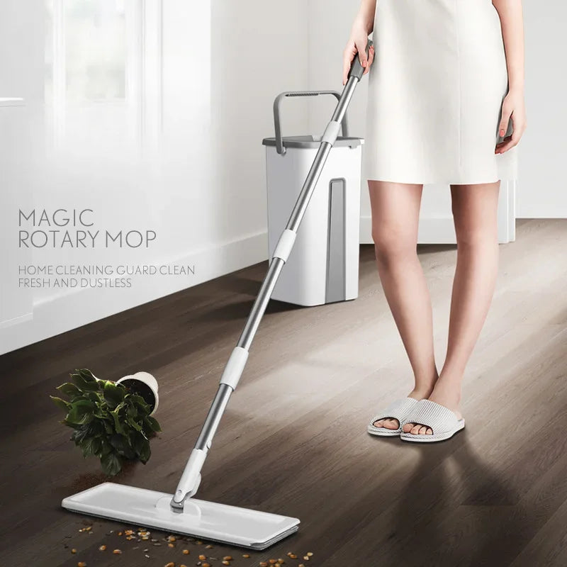 Self Wringing Mop and Bucket Set for Easy Floor Cleaning on Any Surface