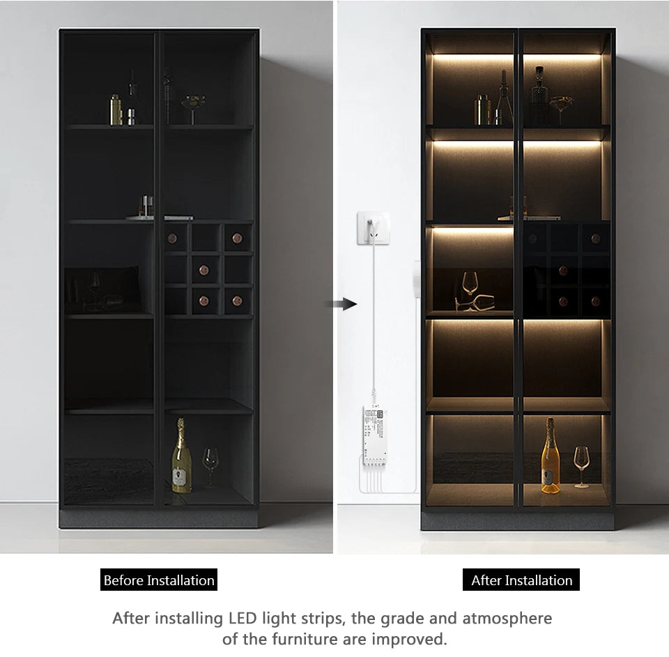 Dimmable LED Cabinet Strip Light with Motion Sensor for Instant Handsfree Lighting