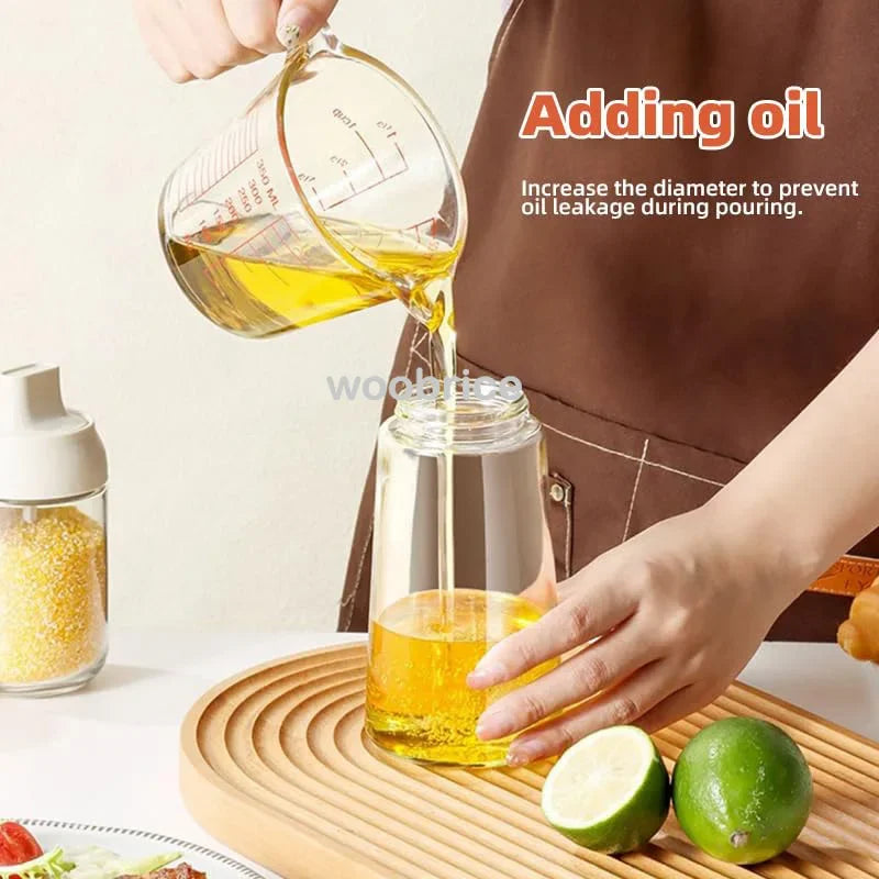 Olive Oil Mist Spray Bottle with Auto Lid for Precise Mess Free Cooking