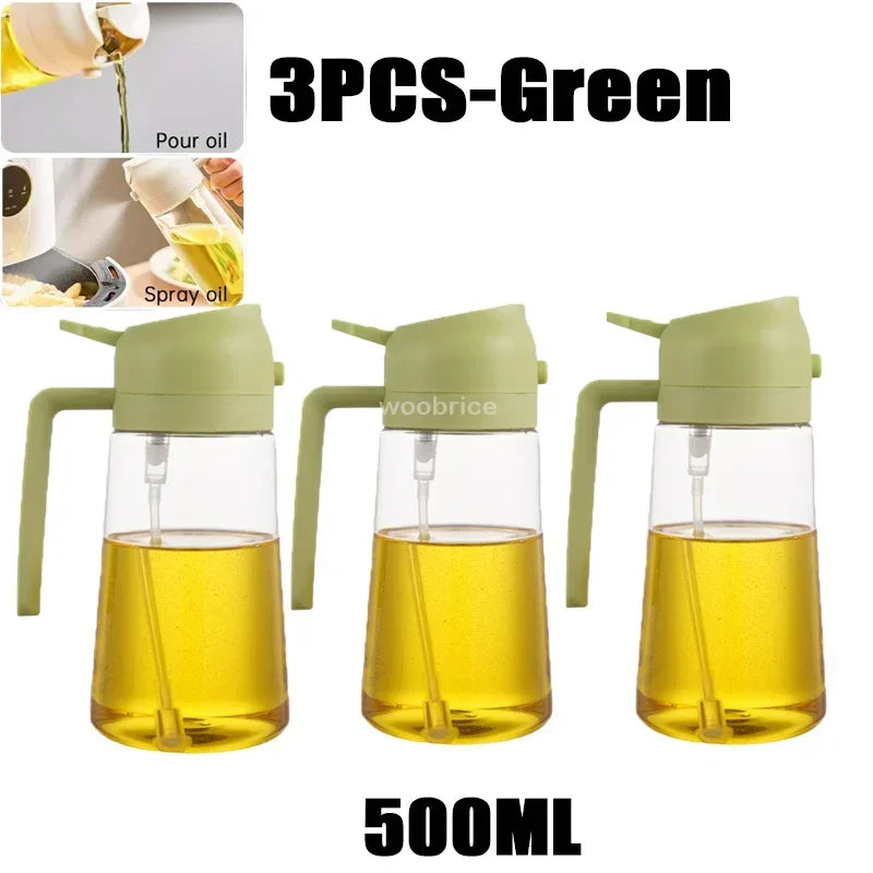 Olive Oil Mist Spray Bottle with Auto Lid for Precise Mess Free Cooking