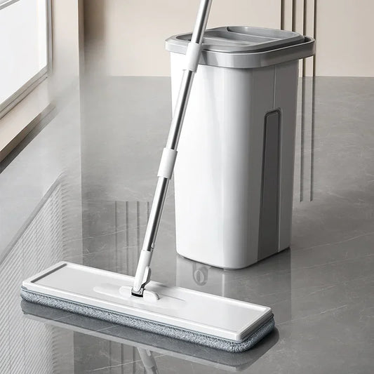Self Wringing Mop and Bucket Set for Easy Floor Cleaning on Any Surface