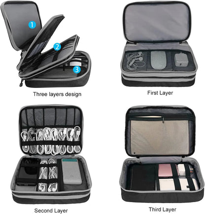 Multi Layer Travel Cable Organizer Bag to Keep Every Charger and Accessory Tangle Free