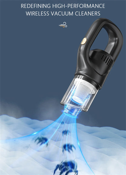 50000Pa Cordless Handheld Vacuum for Powerful Suction on Home Car and Pet Hair