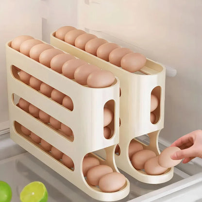 4 Layer Auto Rolling Egg Dispenser for Fresh Eggs First and Maximum Fridge Space