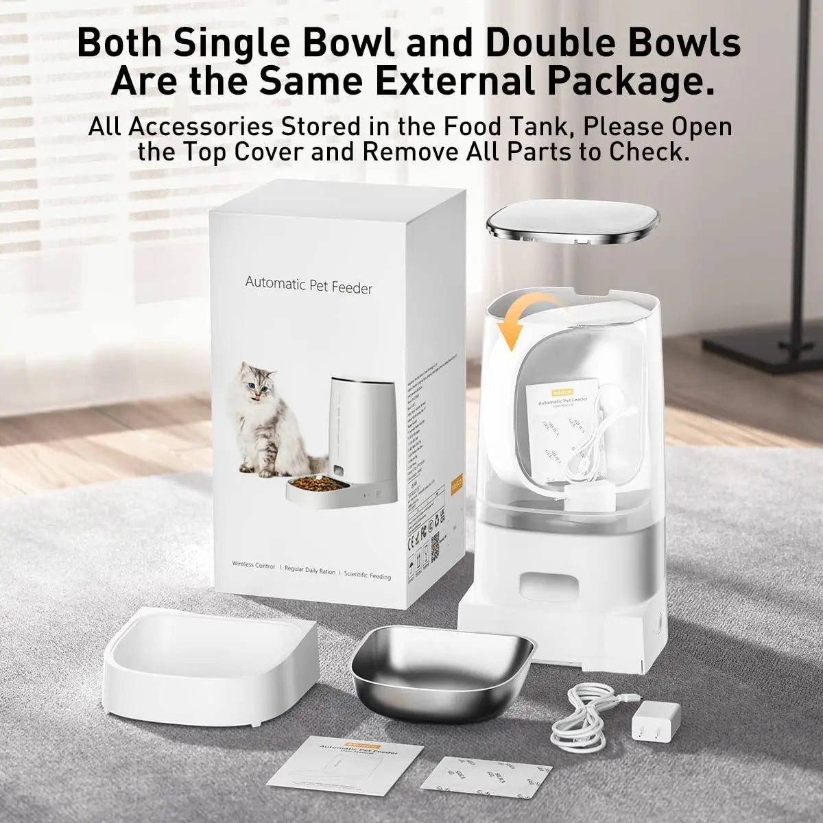 Smart WiFi Automatic Pet Feeder to Schedule and Control Your Pets Meals Remotely