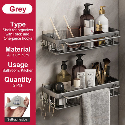 Rustproof Stainless Steel Suction Shower Rack for Bathroom Storage That Stays Put