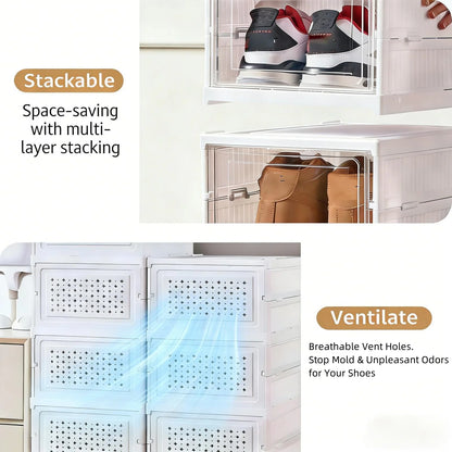 Stackable Clear Shoe Storage Boxes for Dustproof Space Saving Sneaker Organization