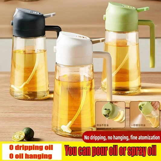 Olive Oil Mist Spray Bottle with Auto Lid for Precise Mess Free Cooking