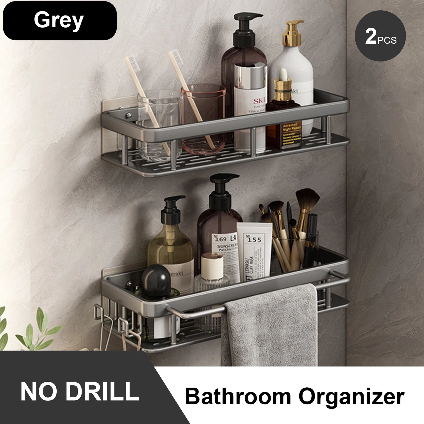 Rustproof Stainless Steel Suction Shower Rack for Bathroom Storage That Stays Put