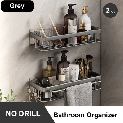 Rustproof Stainless Steel Suction Shower Rack for Bathroom Storage That Stays Put